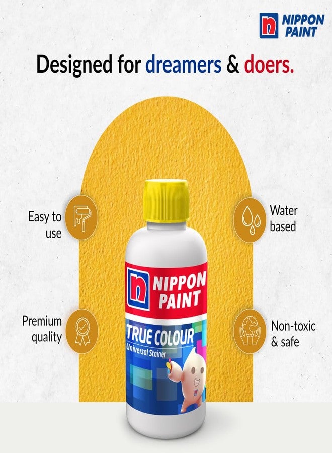Nippon Paint صبغة نيبون بينت ترو كلر العالمية (أصفر سريع، ٢٠٠ مل) - صبغة عالية التركيز قابلة للذوبان في الماء، غير سامة، لا تتلاشى - مناسبة للمستحلبات البلاستيكية، والمينا، والدهانات، والدهانات الزيتية - للاستخدام المنزلي - Image 2